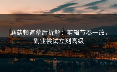 蘑菇频道幕后拆解：剪辑节奏一改，副业尝试立刻高级