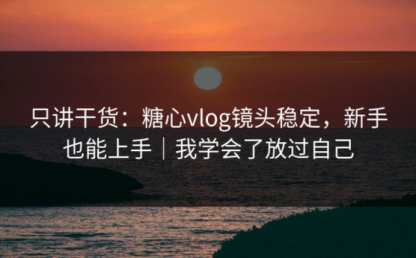 只讲干货：糖心vlog镜头稳定，新手也能上手｜我学会了放过自己