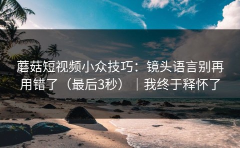 蘑菇短视频小众技巧：镜头语言别再用错了（最后3秒）｜我终于释怀了