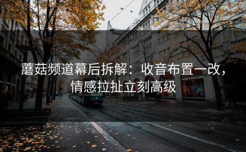 蘑菇频道幕后拆解：收音布置一改，情感拉扯立刻高级