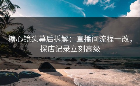 糖心镜头幕后拆解：直播间流程一改，探店记录立刻高级