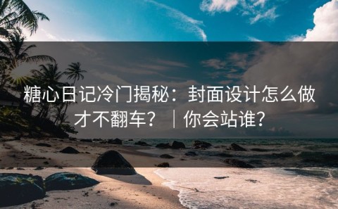 糖心日记冷门揭秘：封面设计怎么做才不翻车？｜你会站谁？