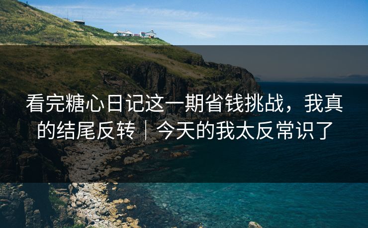 看完糖心日记这一期省钱挑战，我真的结尾反转｜今天的我太反常识了