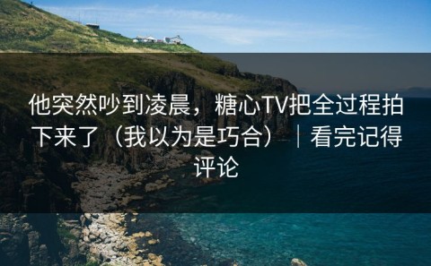 他突然吵到凌晨，糖心TV把全过程拍下来了（我以为是巧合）｜看完记得评论