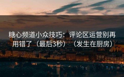 糖心频道小众技巧：评论区运营别再用错了（最后3秒）（发生在厨房）