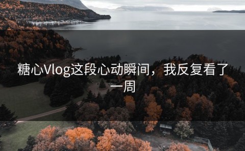 糖心Vlog这段心动瞬间，我反复看了一周