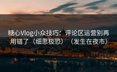 糖心Vlog小众技巧：评论区运营别再用错了（细思极恐）（发生在夜市）