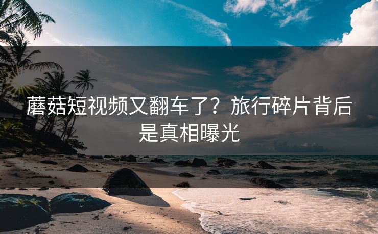 蘑菇短视频又翻车了？旅行碎片背后是真相曝光