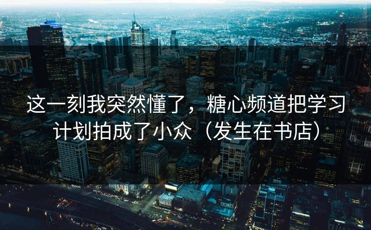 这一刻我突然懂了，糖心频道把学习计划拍成了小众（发生在书店）