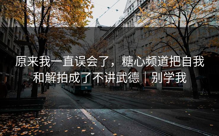 原来我一直误会了，糖心频道把自我和解拍成了不讲武德｜别学我