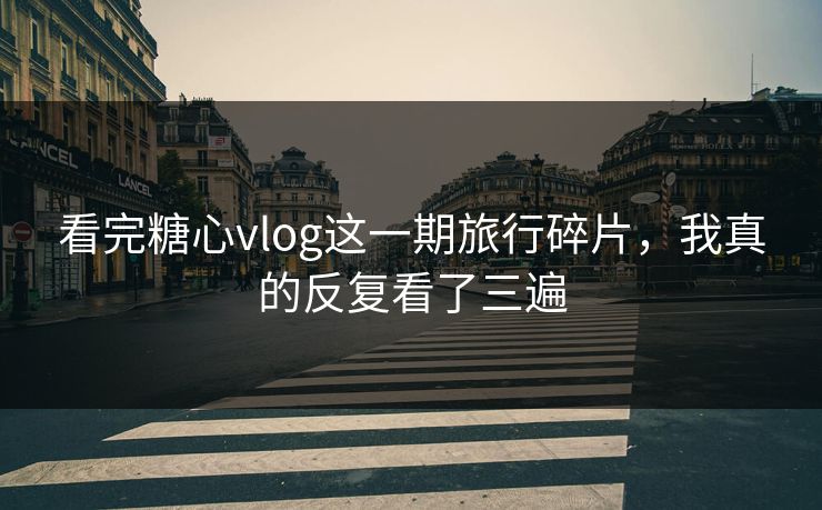 看完糖心vlog这一期旅行碎片，我真的反复看了三遍